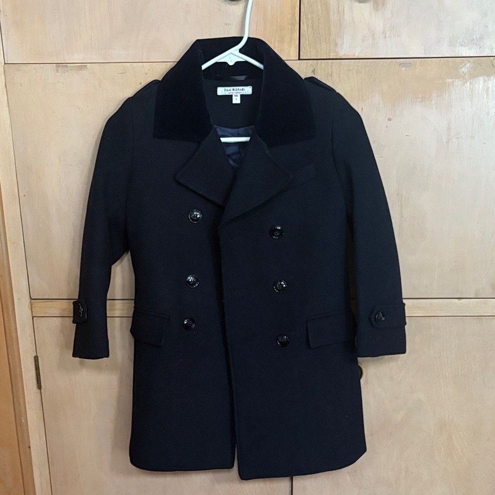 Isaac Mizrahi Black Double-Breasted Pea Coat